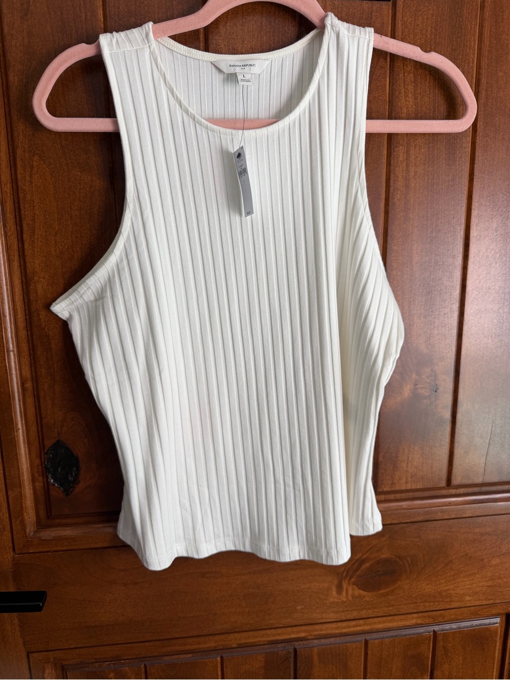 Ribbed Sleeveless Tank Top - White